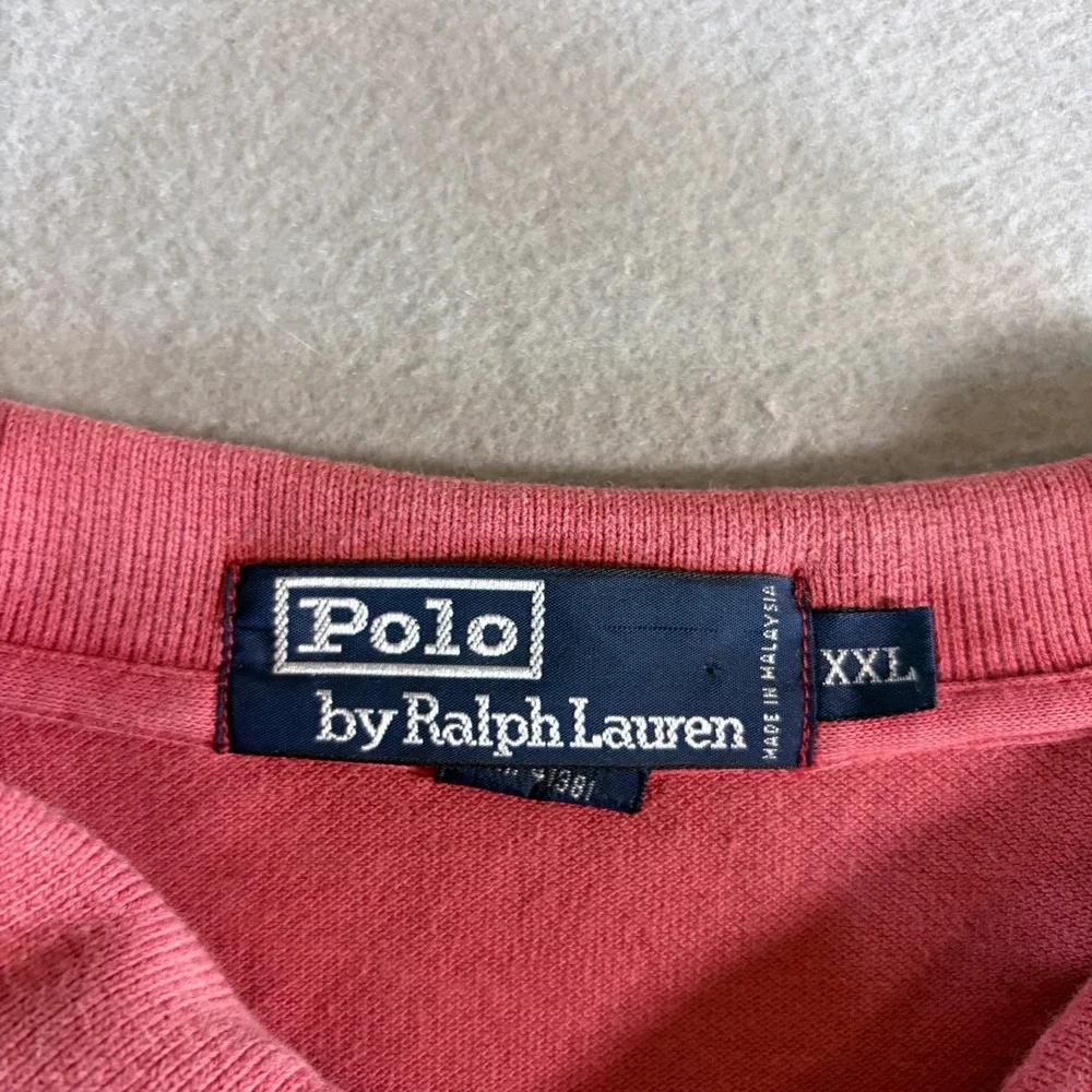 Polo Ralph Lauren Mens XXL Salmon Pink Short Sleeve Pique Polo Shirt Pony Logo